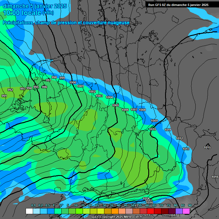 Modele GFS - Carte prvisions 