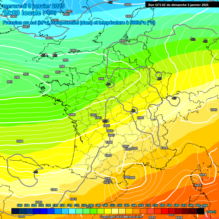 Modele GFS - Carte prvisions 