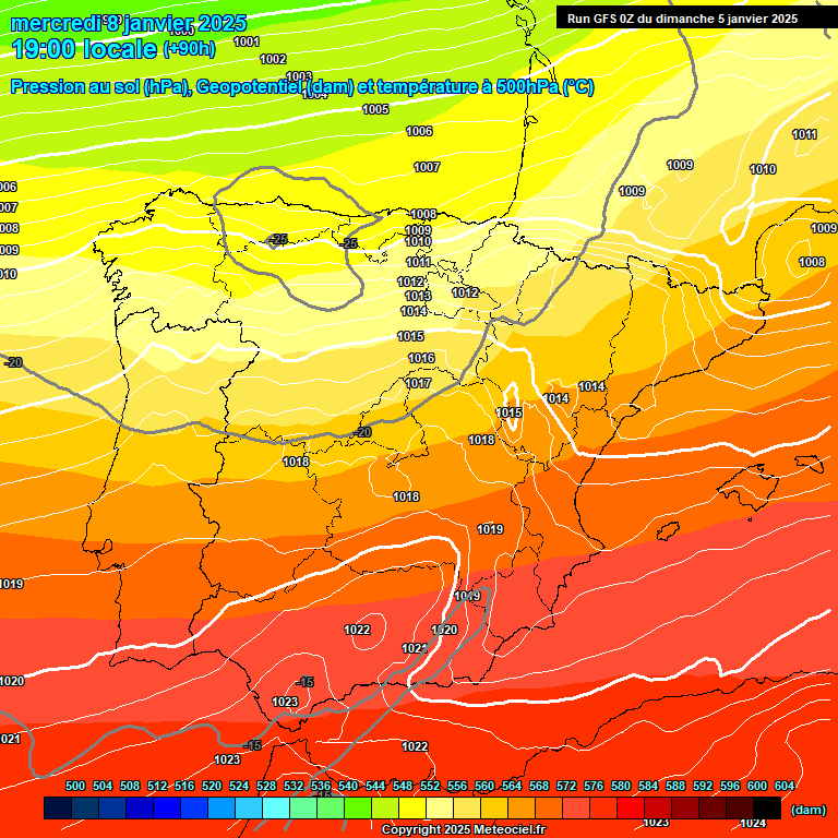 Modele GFS - Carte prvisions 