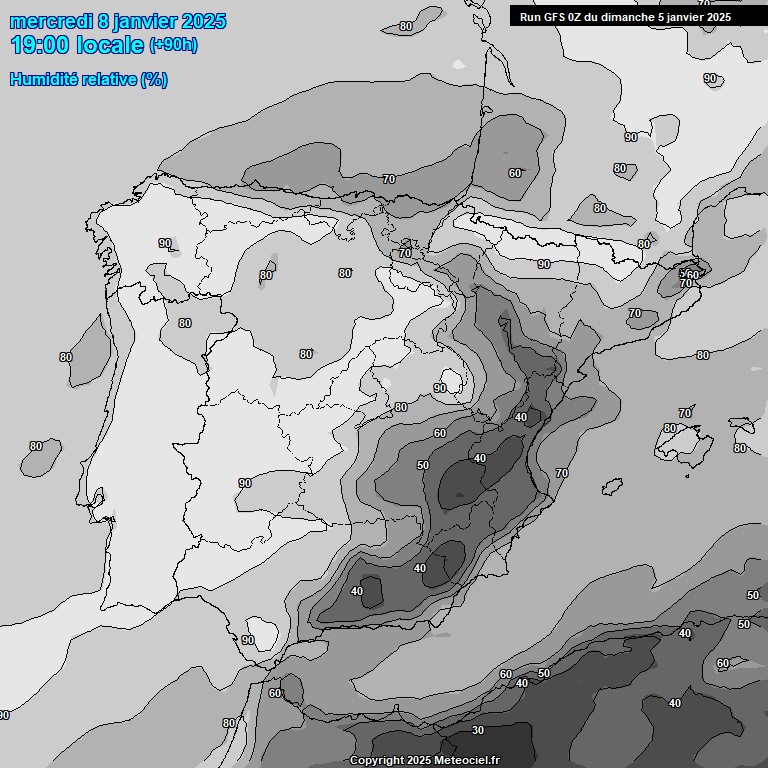 Modele GFS - Carte prvisions 