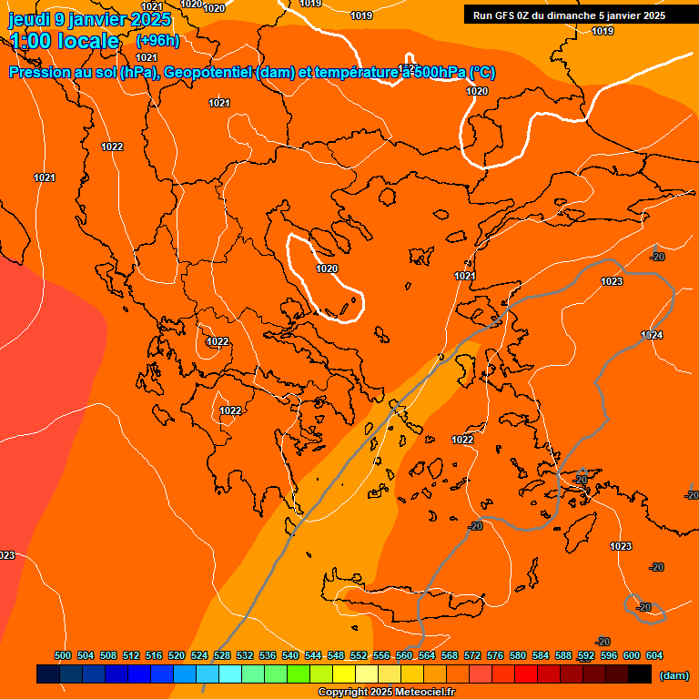 Modele GFS - Carte prvisions 