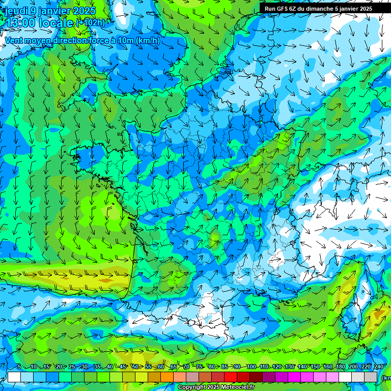 Modele GFS - Carte prvisions 