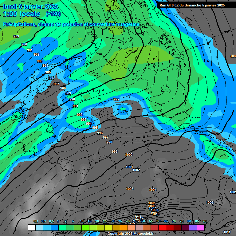 Modele GFS - Carte prvisions 