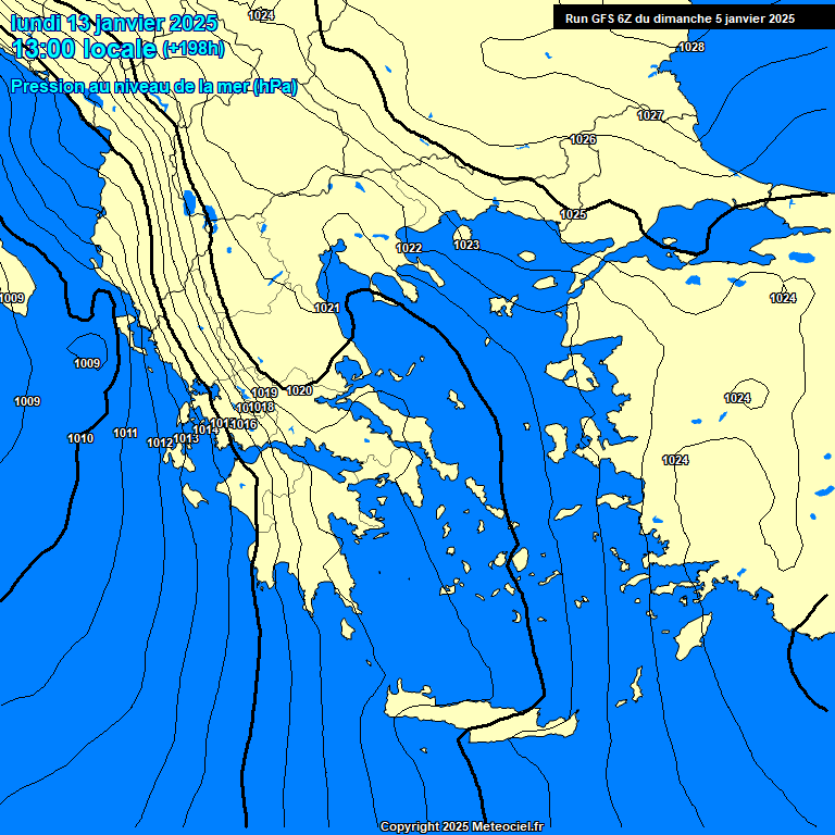 Modele GFS - Carte prvisions 