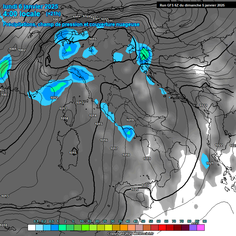 Modele GFS - Carte prvisions 