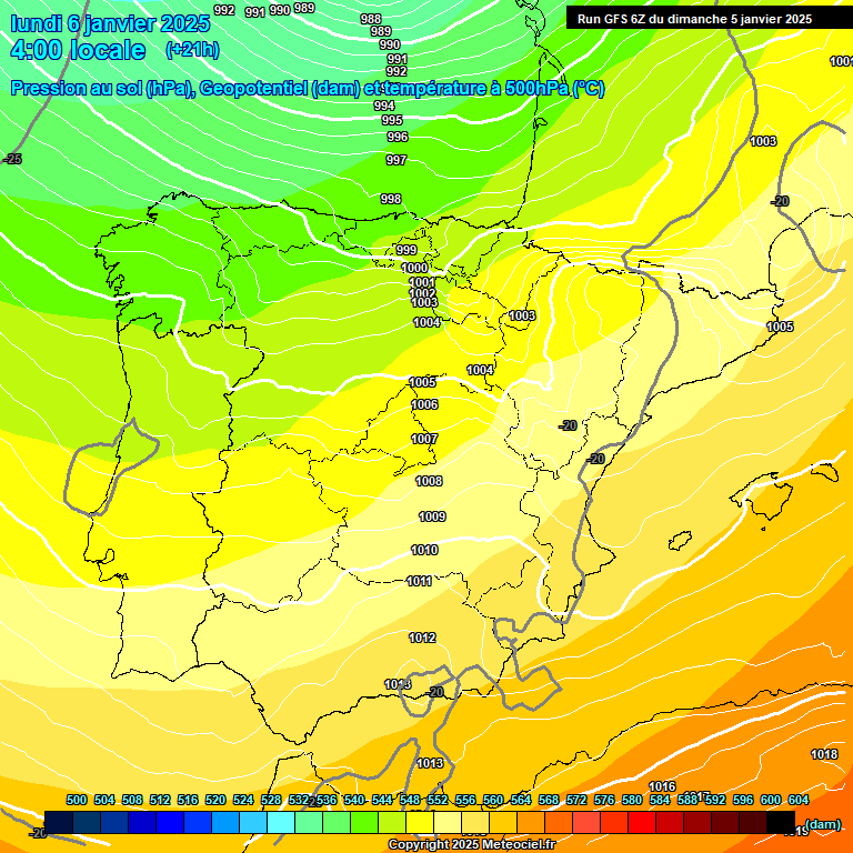 Modele GFS - Carte prvisions 