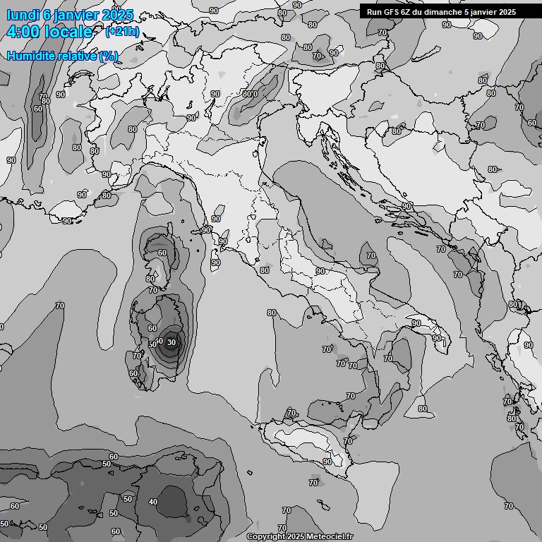 Modele GFS - Carte prvisions 