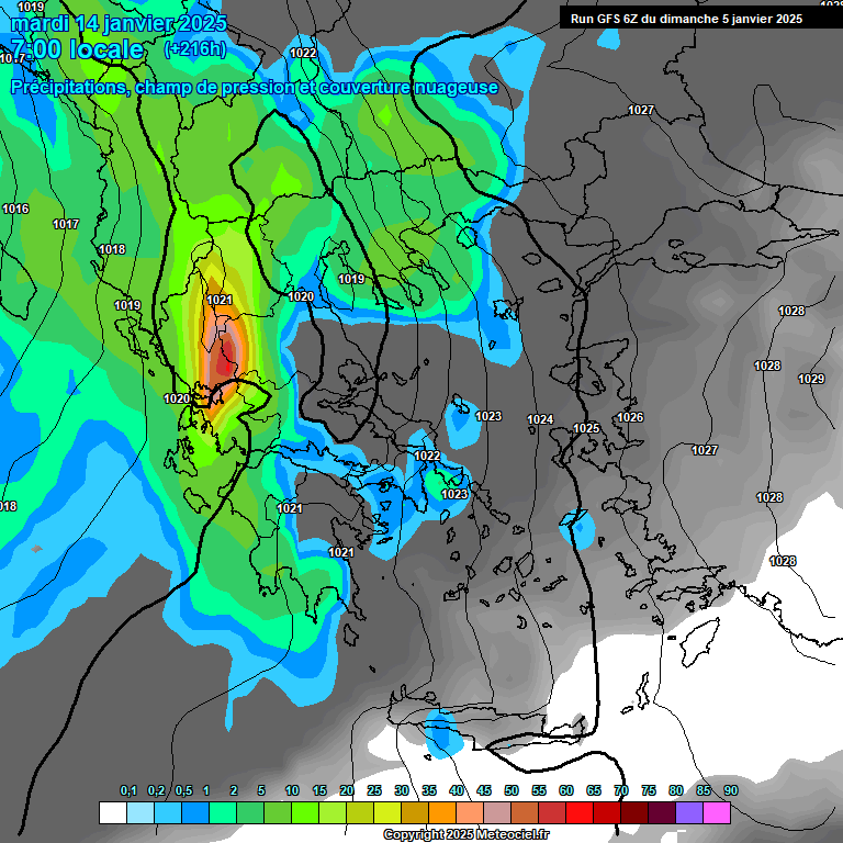 Modele GFS - Carte prvisions 