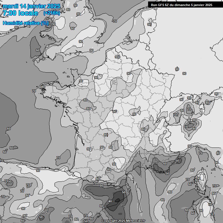 Modele GFS - Carte prvisions 