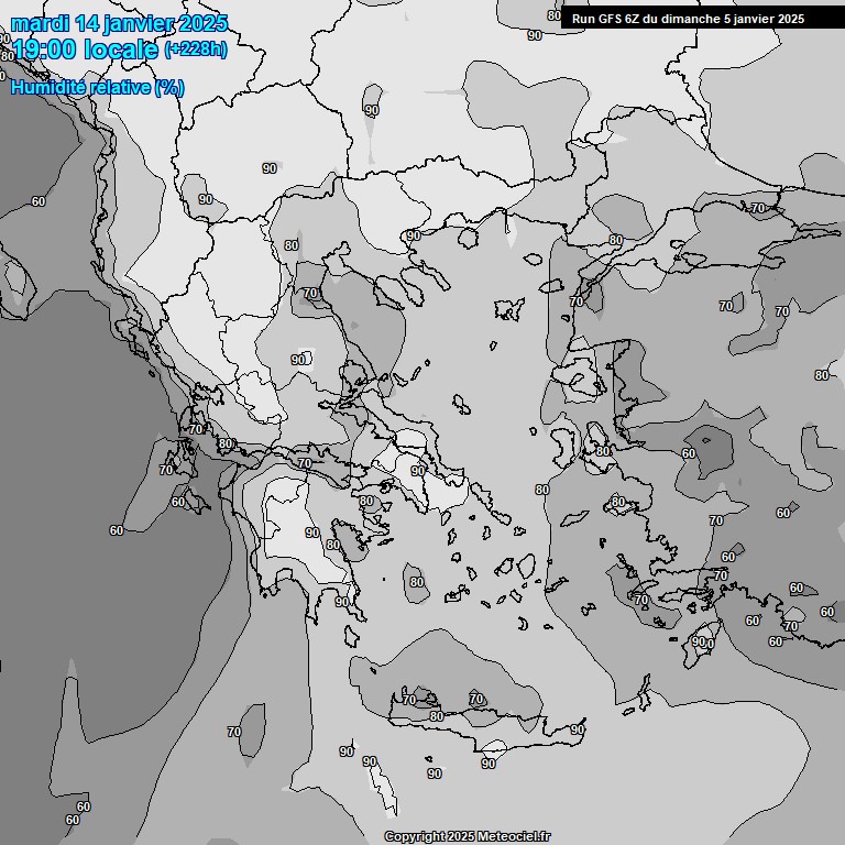 Modele GFS - Carte prvisions 