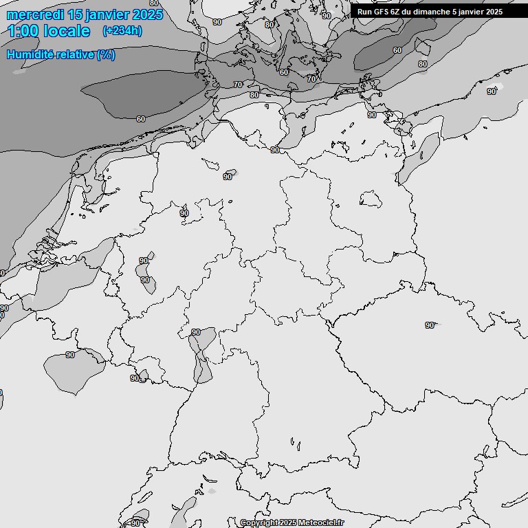 Modele GFS - Carte prvisions 