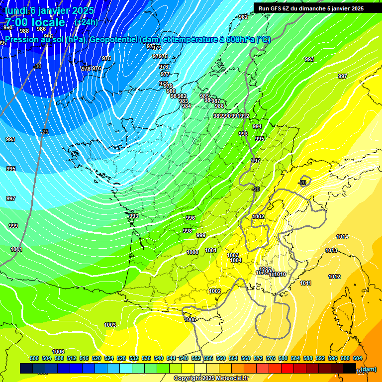 Modele GFS - Carte prvisions 