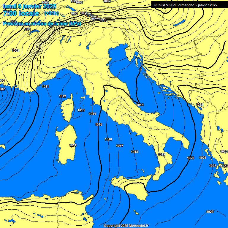 Modele GFS - Carte prvisions 