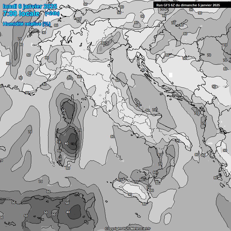 Modele GFS - Carte prvisions 