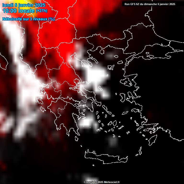 Modele GFS - Carte prvisions 