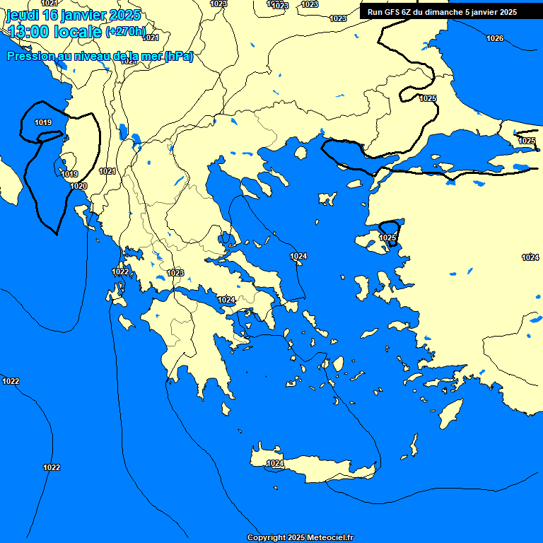 Modele GFS - Carte prvisions 