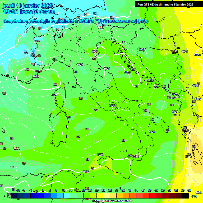 Modele GFS - Carte prvisions 