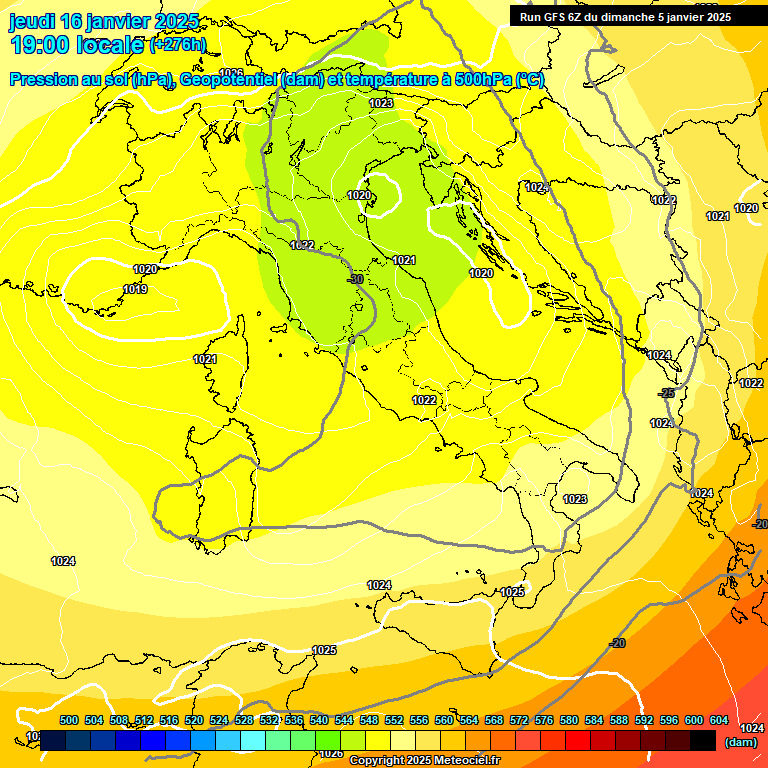 Modele GFS - Carte prvisions 