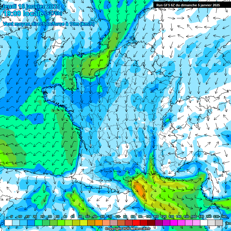 Modele GFS - Carte prvisions 