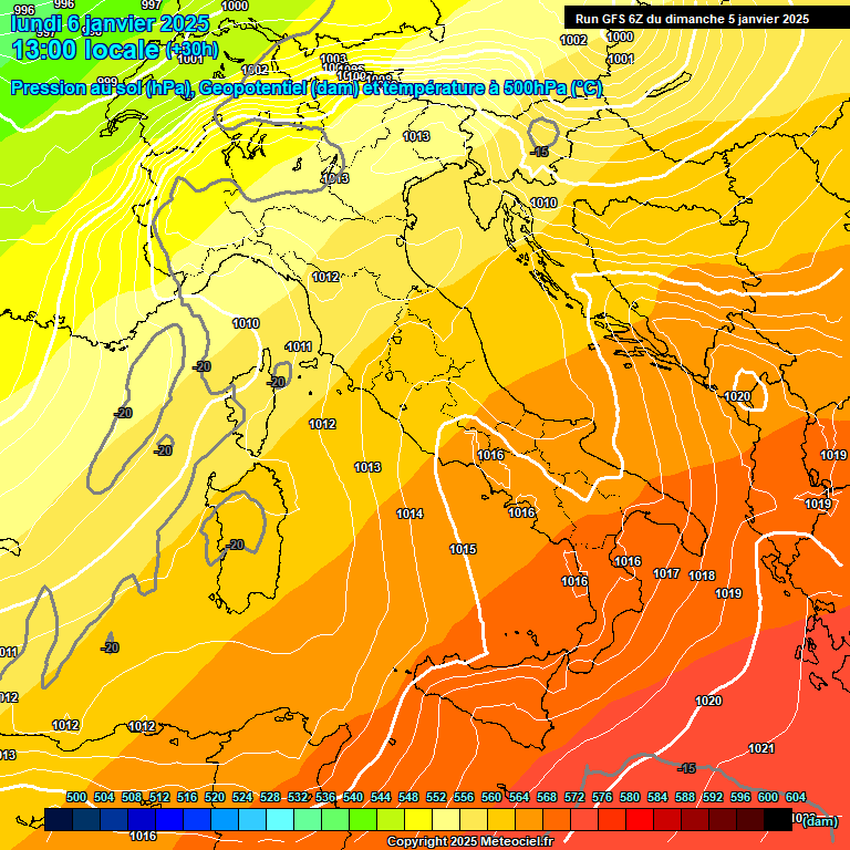 Modele GFS - Carte prvisions 