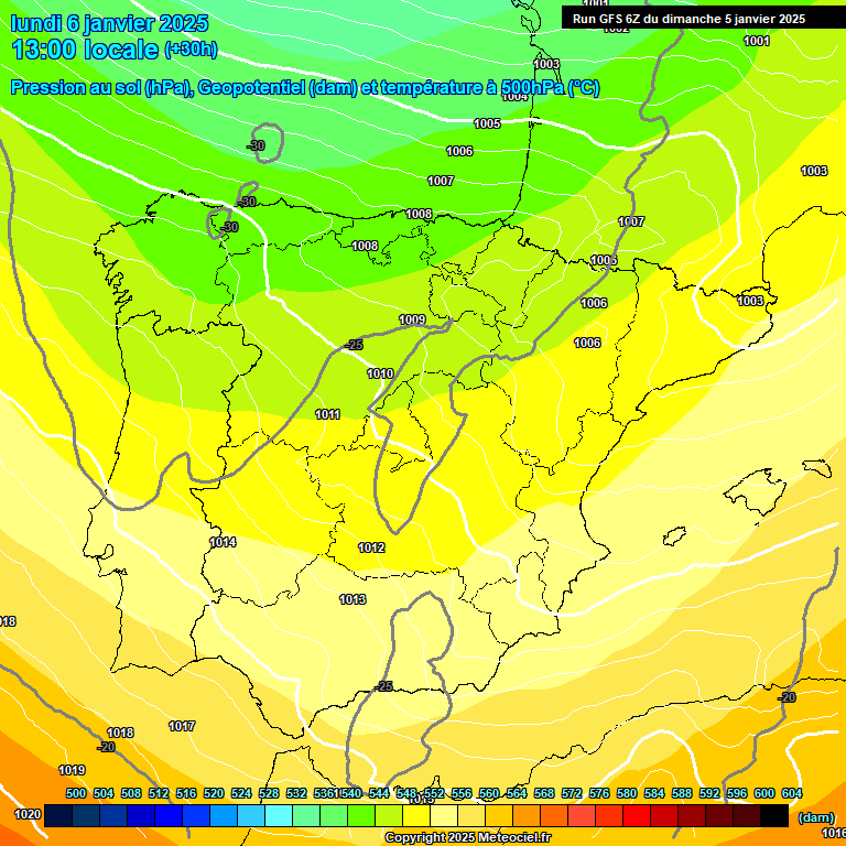 Modele GFS - Carte prvisions 