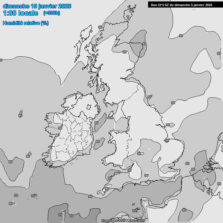 Modele GFS - Carte prvisions 