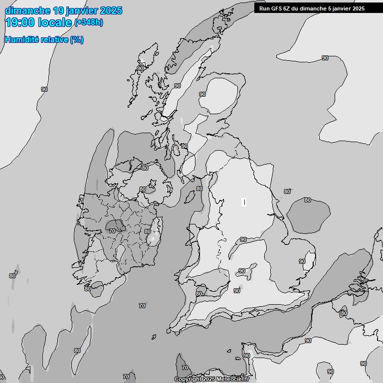 Modele GFS - Carte prvisions 