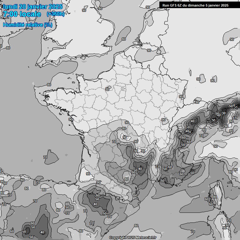 Modele GFS - Carte prvisions 