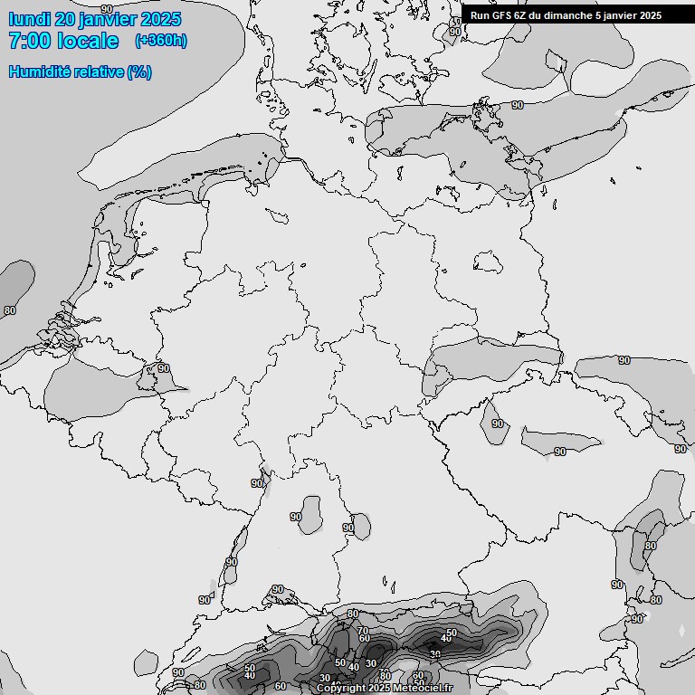 Modele GFS - Carte prvisions 