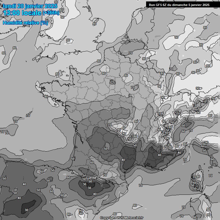 Modele GFS - Carte prvisions 