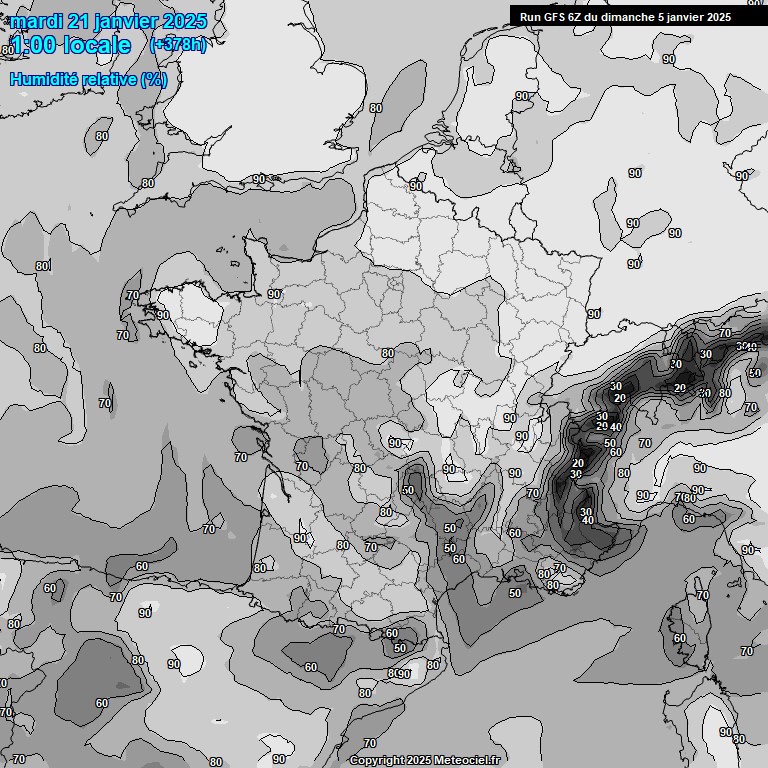 Modele GFS - Carte prvisions 