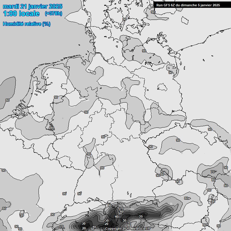 Modele GFS - Carte prvisions 