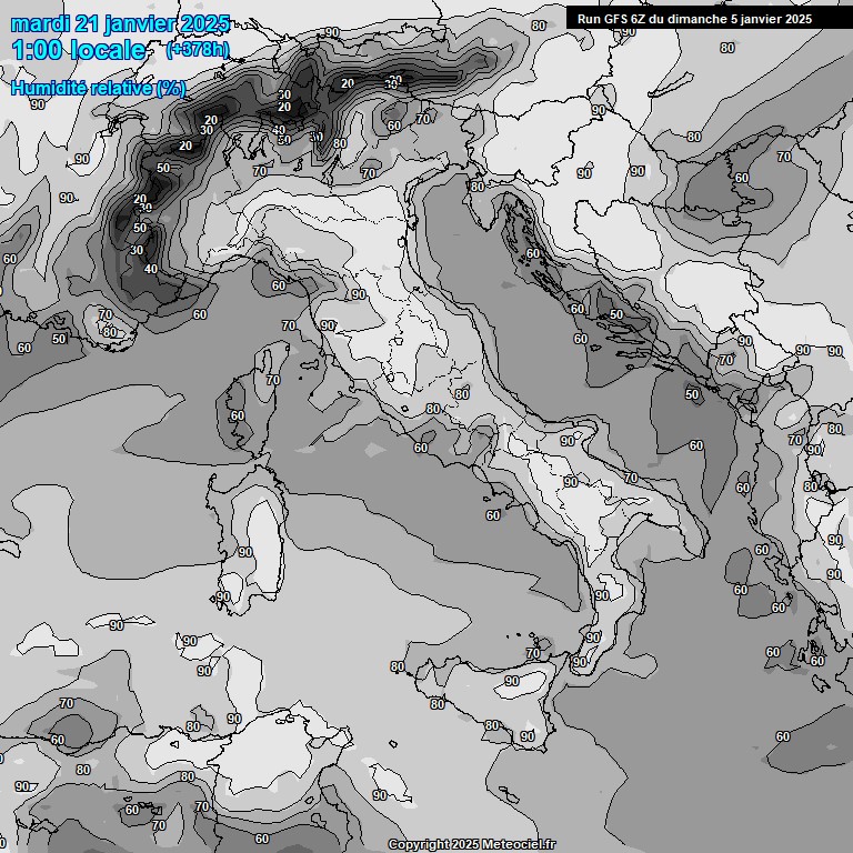 Modele GFS - Carte prvisions 