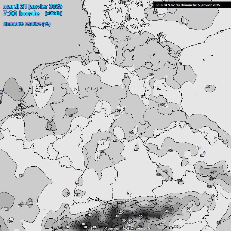 Modele GFS - Carte prvisions 