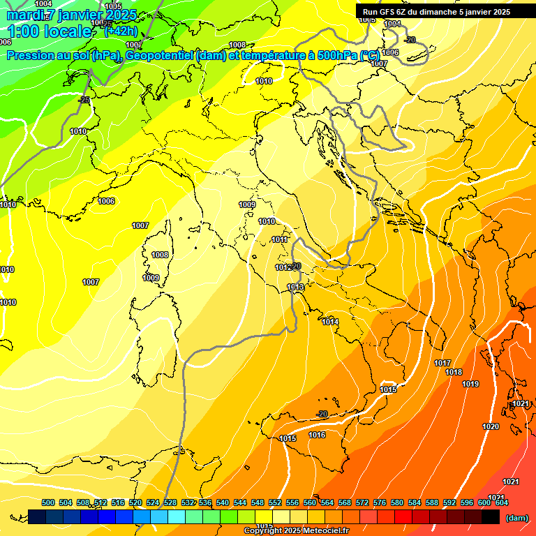 Modele GFS - Carte prvisions 