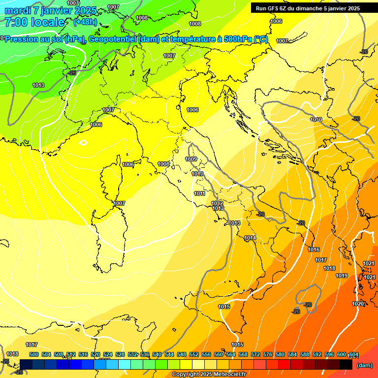 Modele GFS - Carte prvisions 