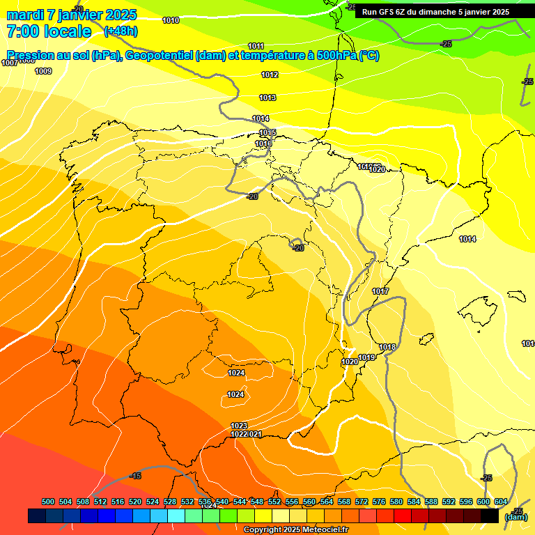 Modele GFS - Carte prvisions 