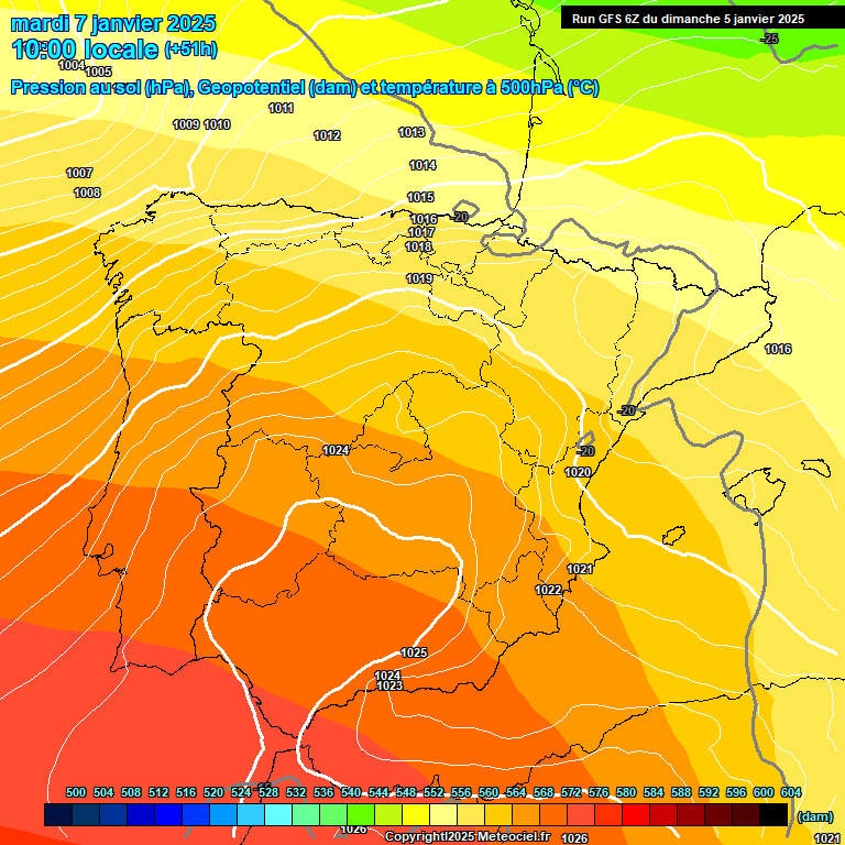 Modele GFS - Carte prvisions 