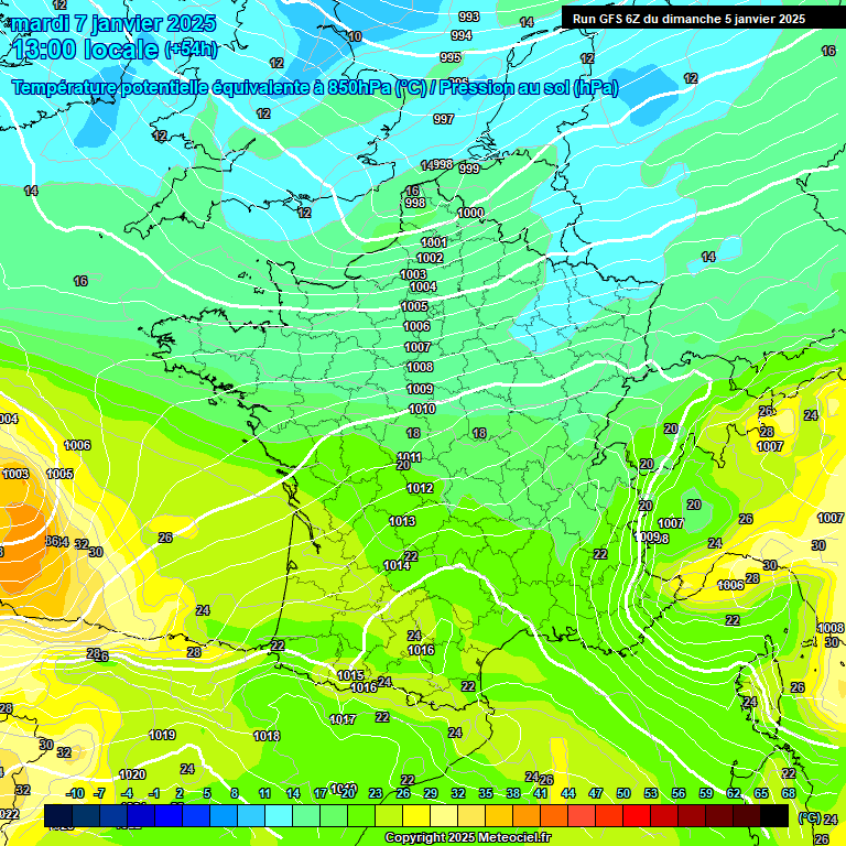 Modele GFS - Carte prvisions 