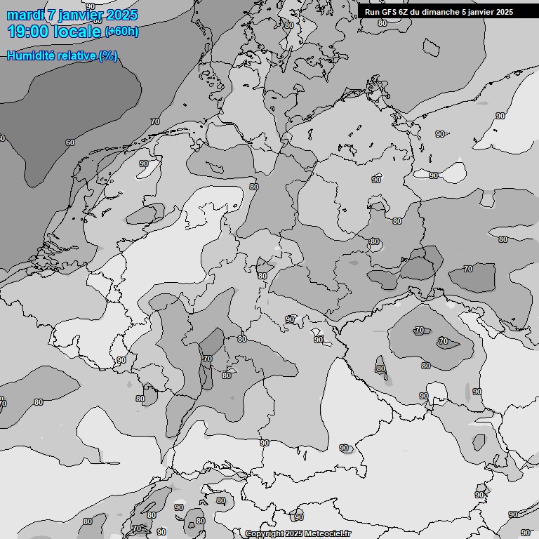 Modele GFS - Carte prvisions 