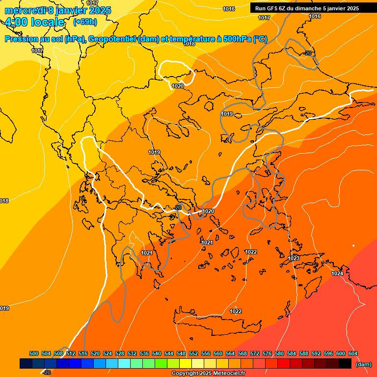 Modele GFS - Carte prvisions 