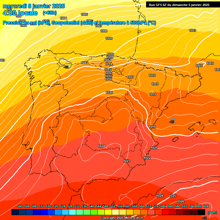 Modele GFS - Carte prvisions 