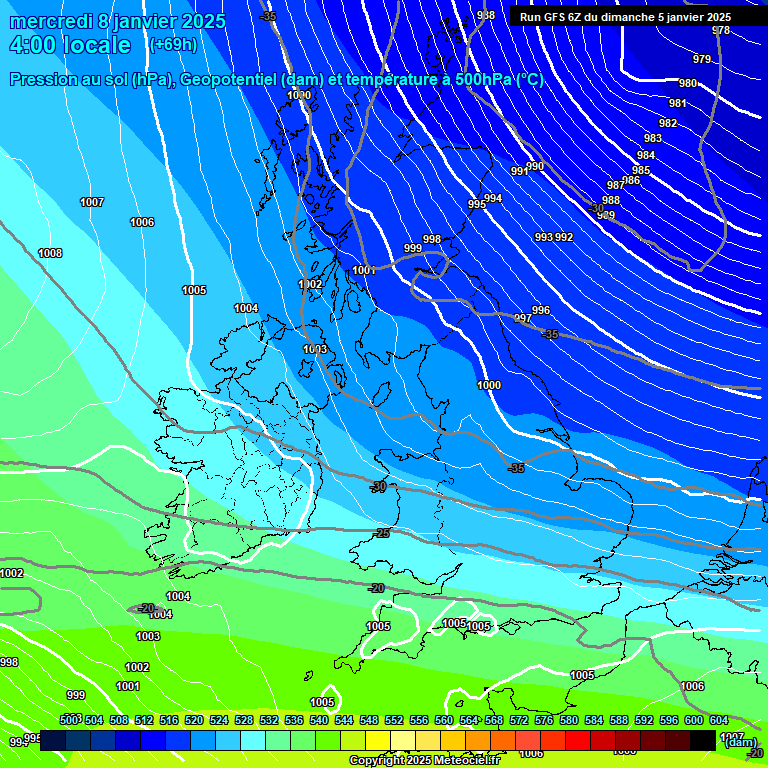 Modele GFS - Carte prvisions 