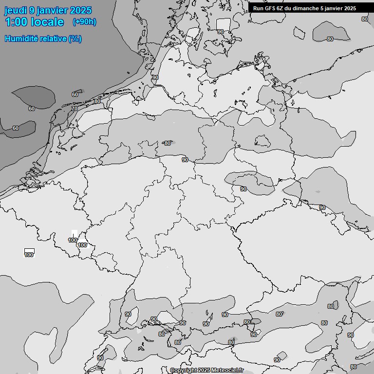 Modele GFS - Carte prvisions 