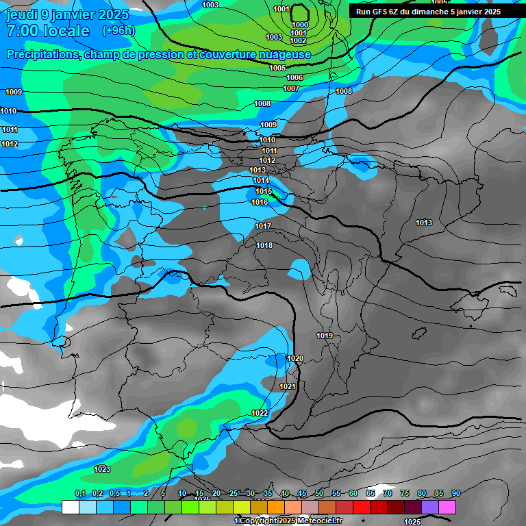 Modele GFS - Carte prvisions 