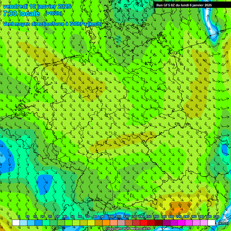 Modele GFS - Carte prvisions 