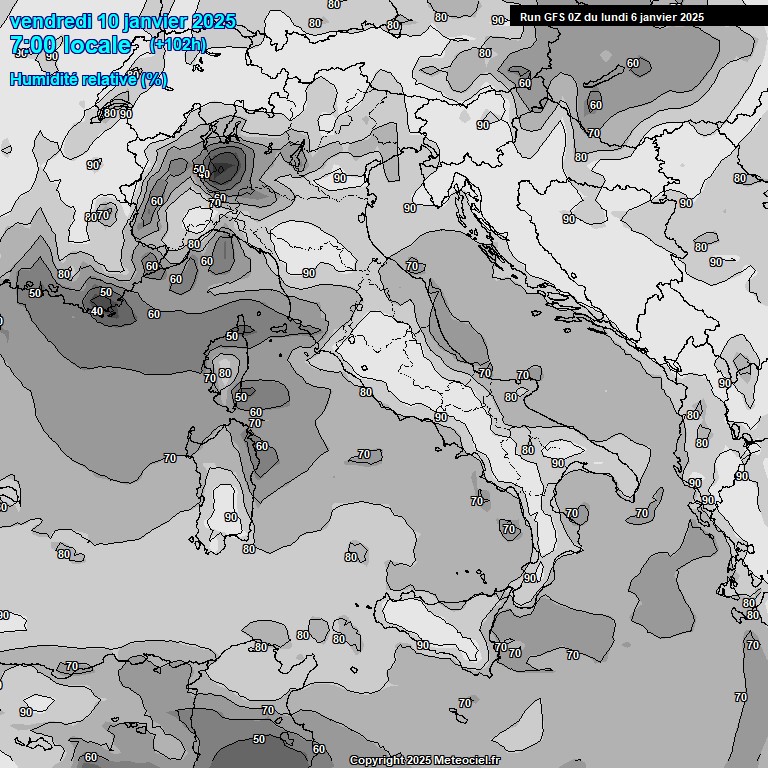 Modele GFS - Carte prvisions 