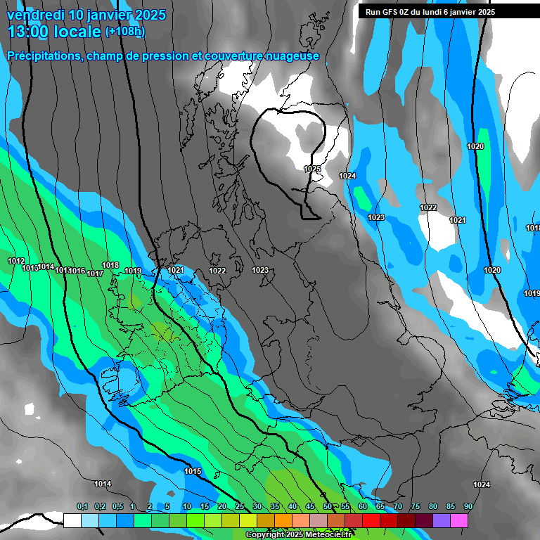 Modele GFS - Carte prvisions 