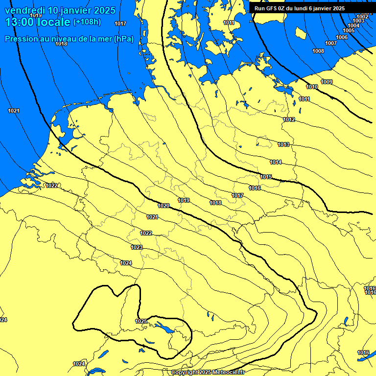 Modele GFS - Carte prvisions 