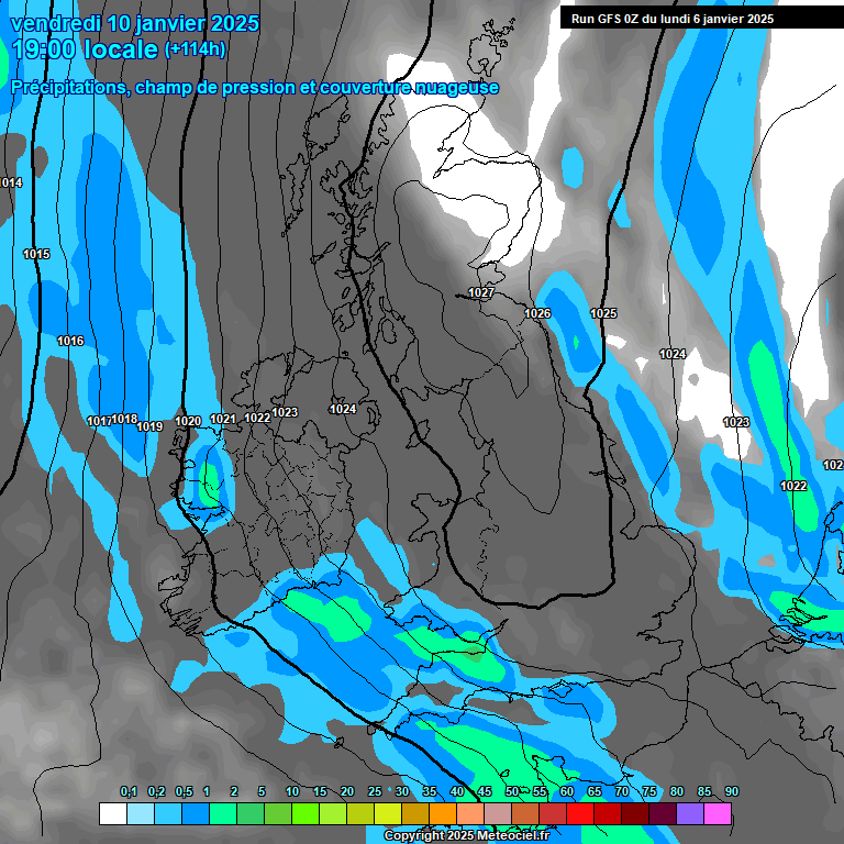 Modele GFS - Carte prvisions 